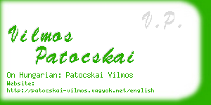 vilmos patocskai business card